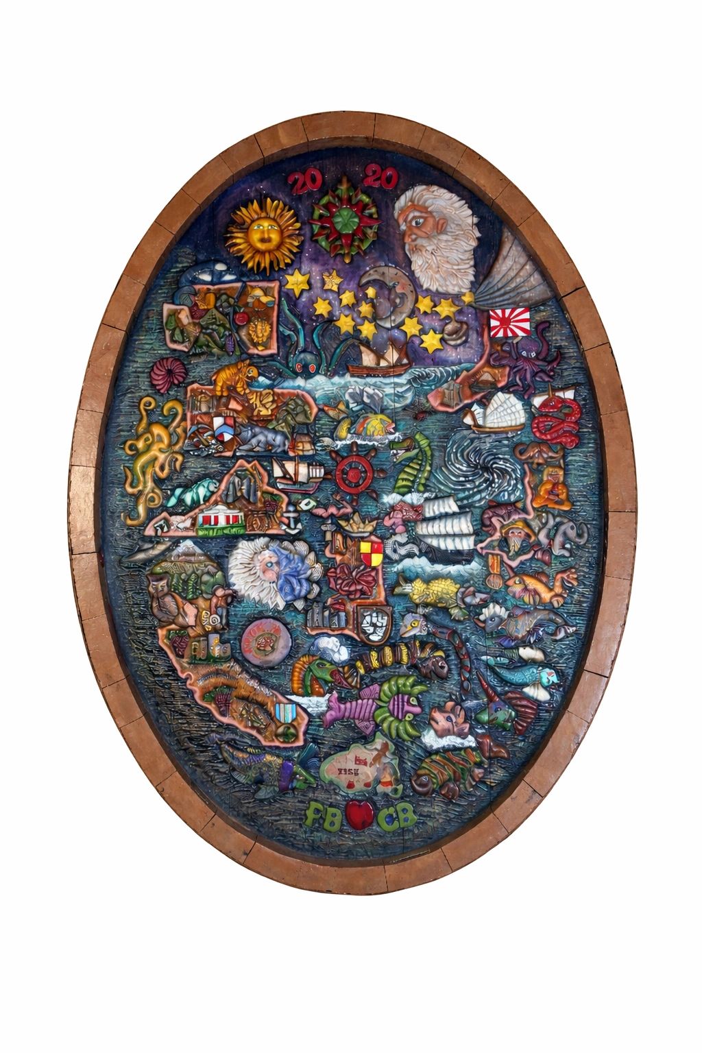 Wine cask carving decorative